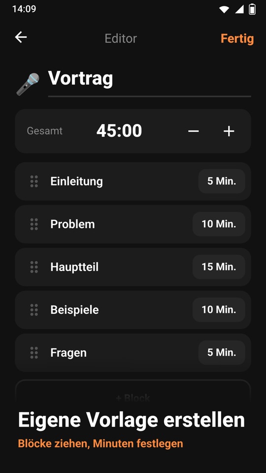 Chrono Blocks — Einblick in die App 4