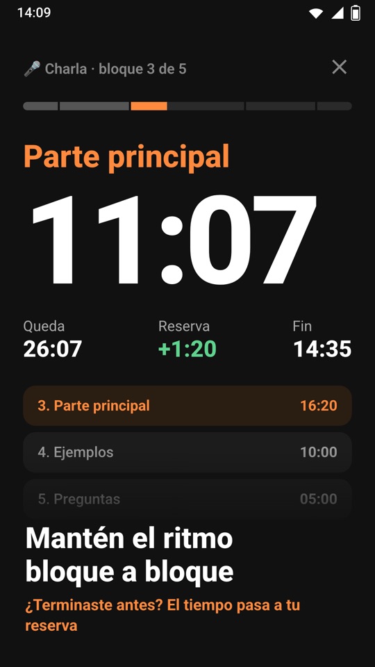 Chrono Blocks — Dentro de la app 2