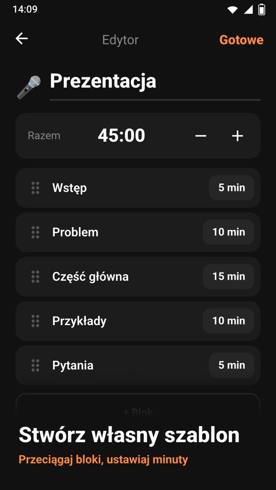 Chrono Blocks — Wnętrze aplikacji 4