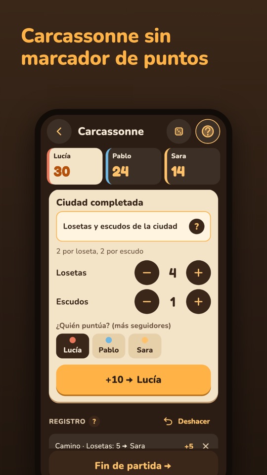 Score Night — Dentro de la app 5